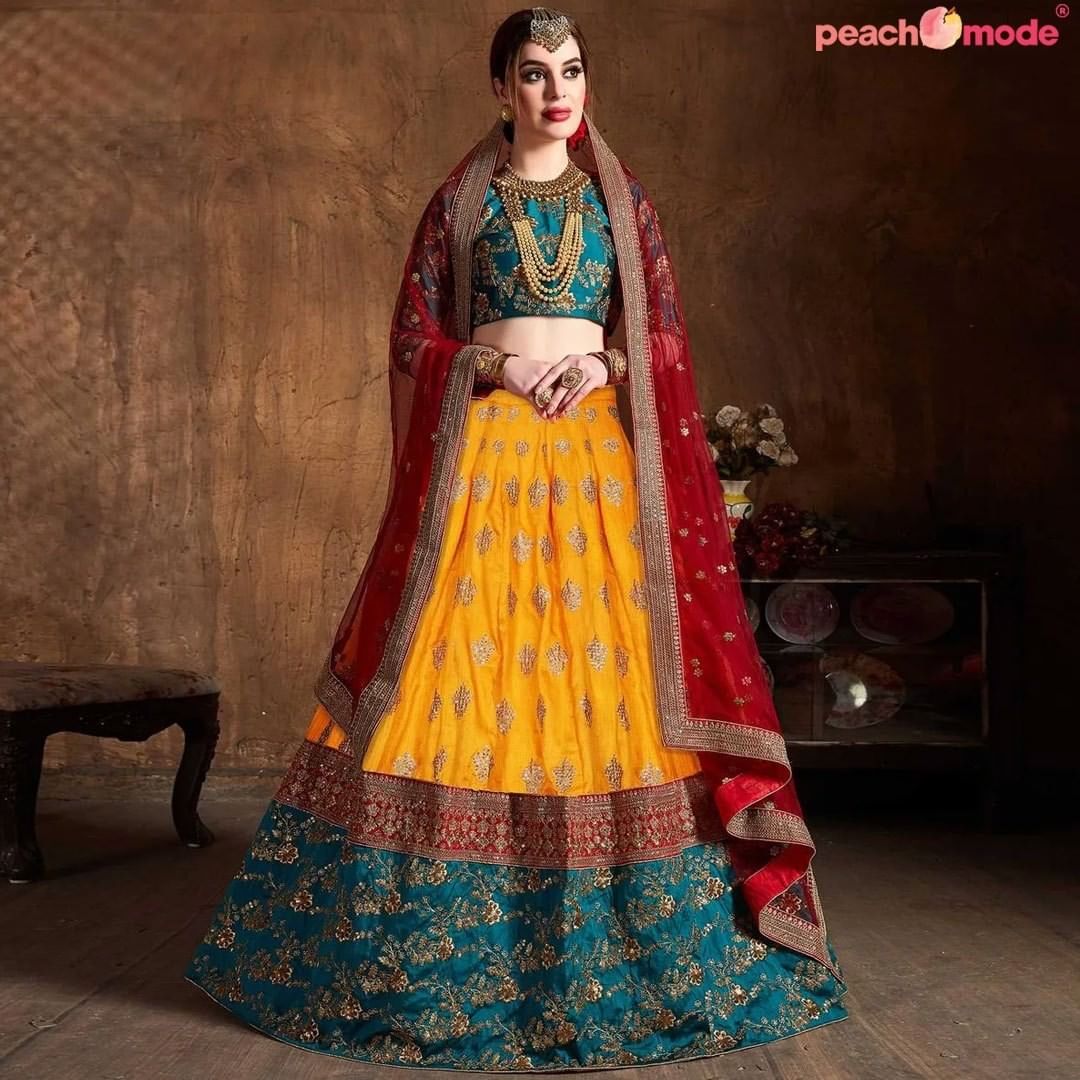 bridal lehenga peachmode