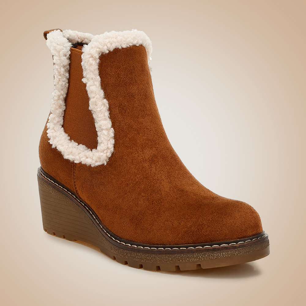 London Rag Faux Fur Lined Chelsea Boots Tan