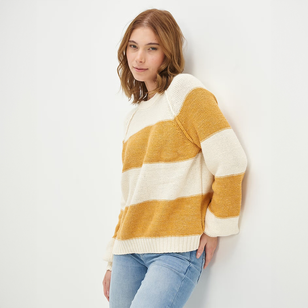 American Eagle Sweater Striped Yellow