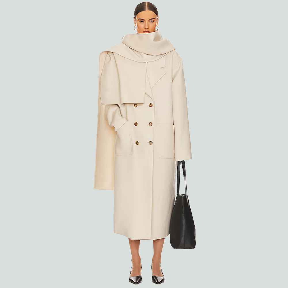 Helsa Oversized Coat With Detachable Scarf