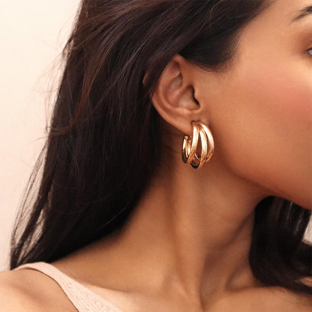 Gold Lined Hoops