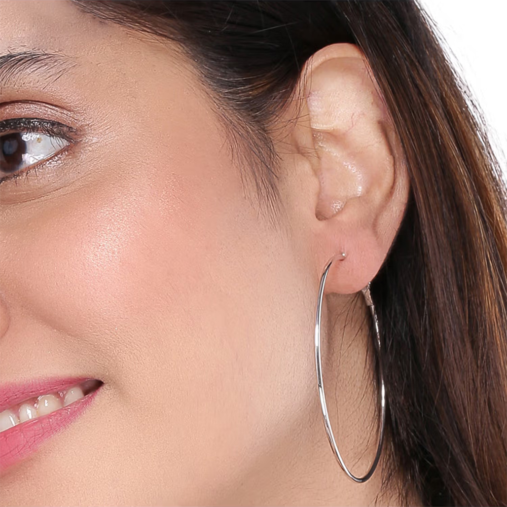 Set Of 3 Gold-Plated Silver-Toned Circular Hoop Earrings