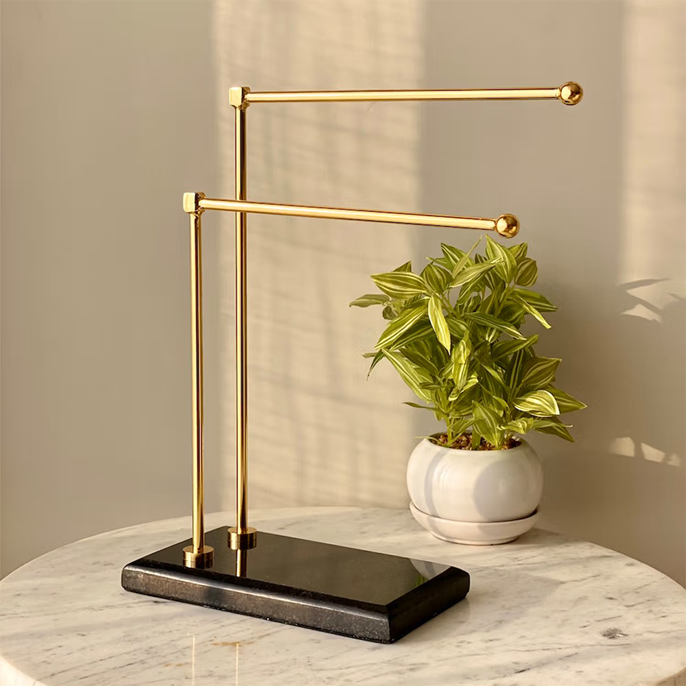 Mason Home Melrose Hand Towel Stand - Black & Gold