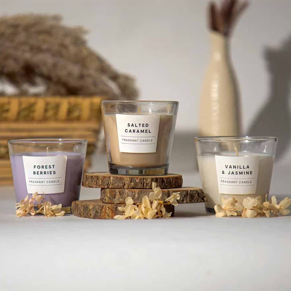 Anko Scented Candles (Forest Berry, Salted Caramel, And Vanilla Jasmine Scent