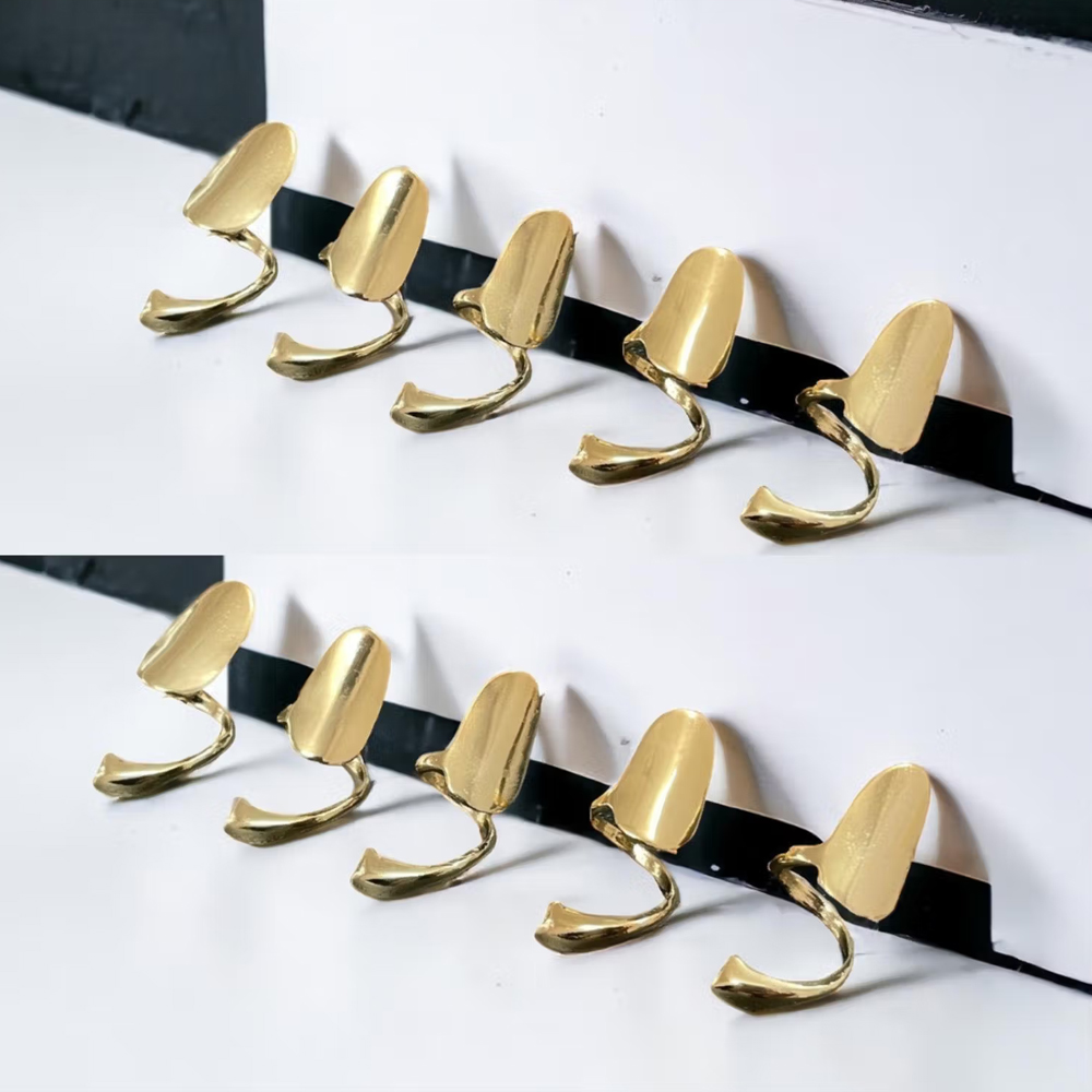 Set Of 10 Metal Nail Rings Adjustable