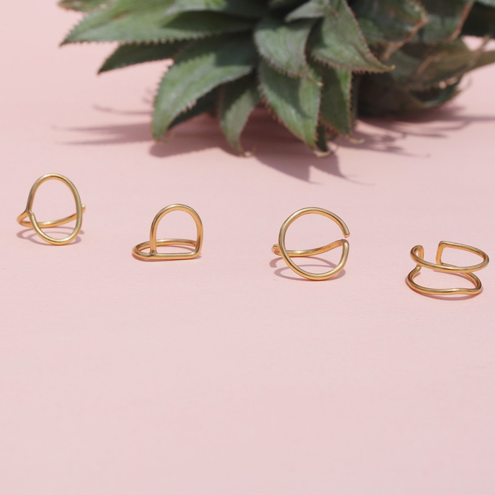 Set Of 4 Nail Rings