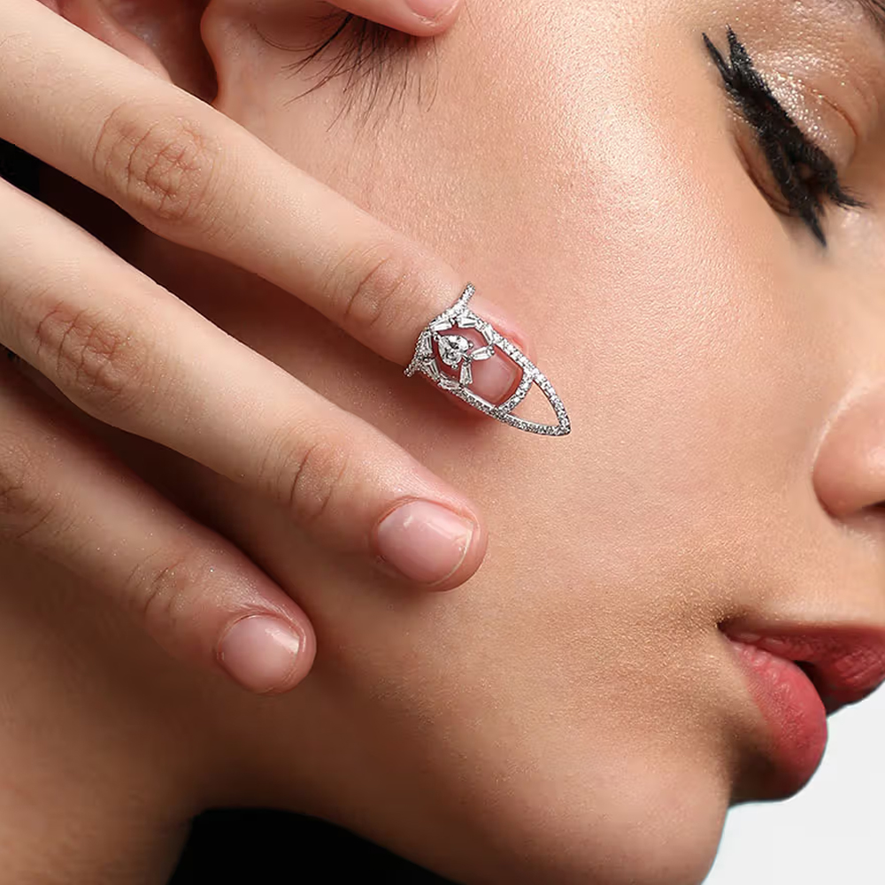 SOHI Sliver-Plated Nail Ring