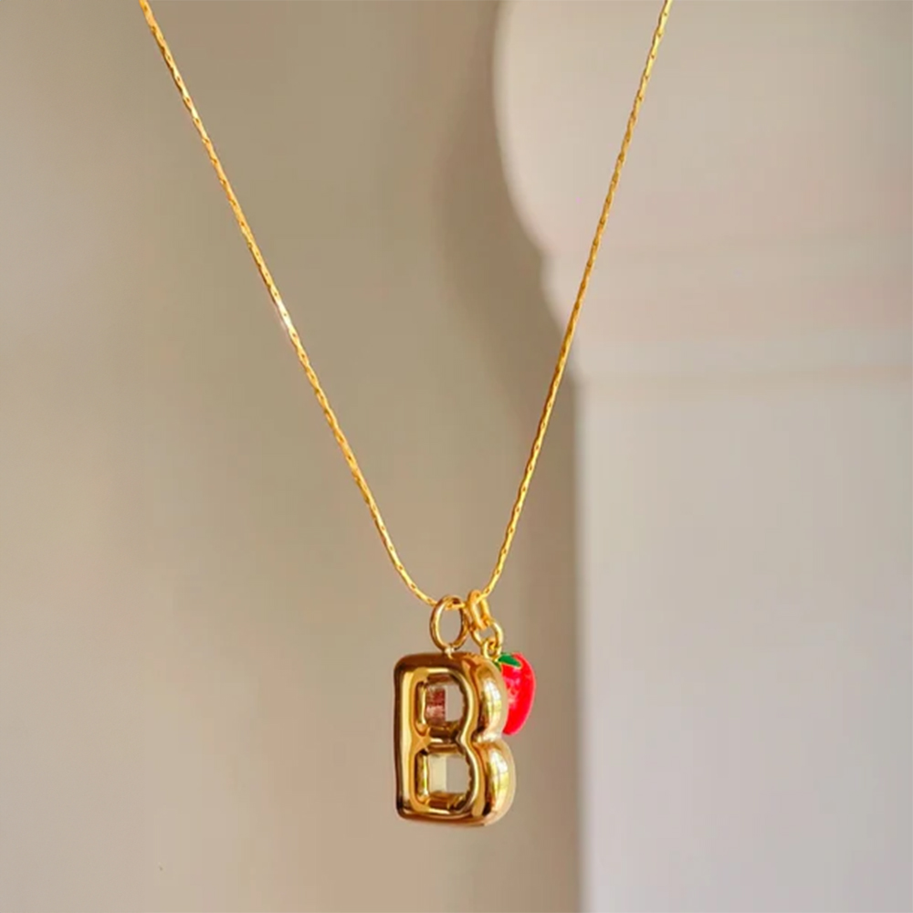 Balloon Letter X Berry Necklace