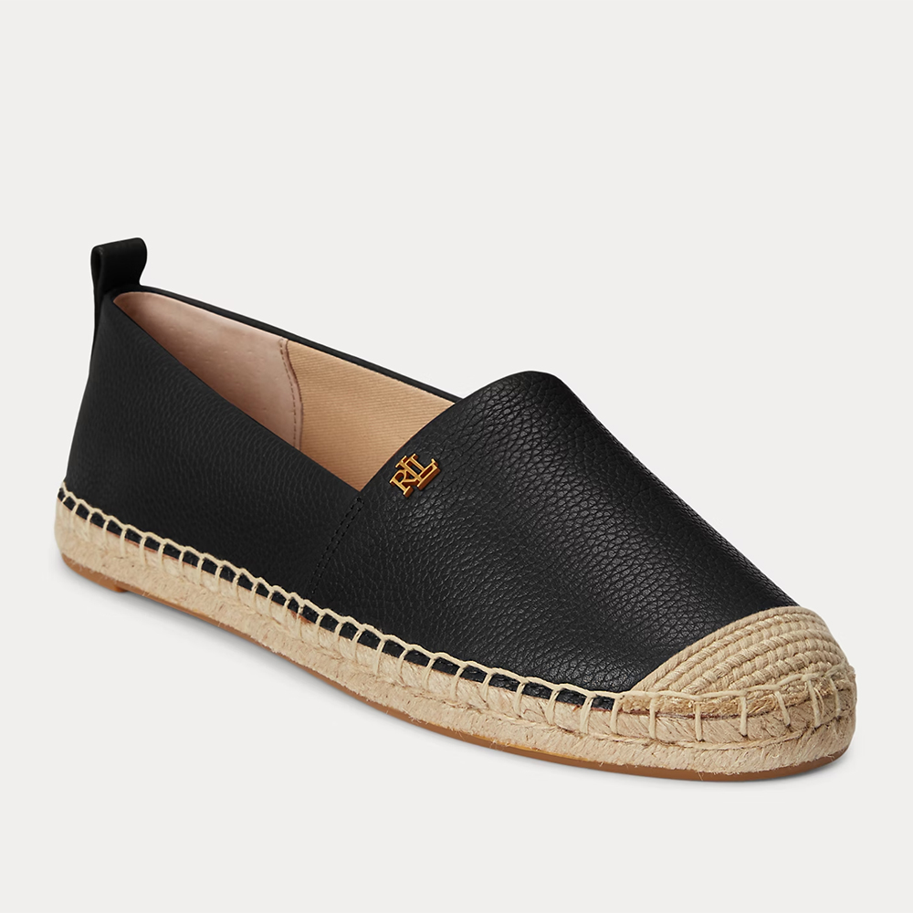 Ralph Lauren Cameryn IV Tumbled Leather Espadrille