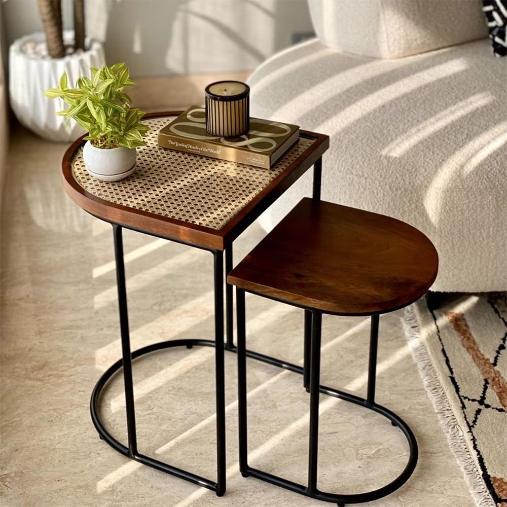 Mason Home Kovo Rattan Nesting Tables Brown Set of 2
