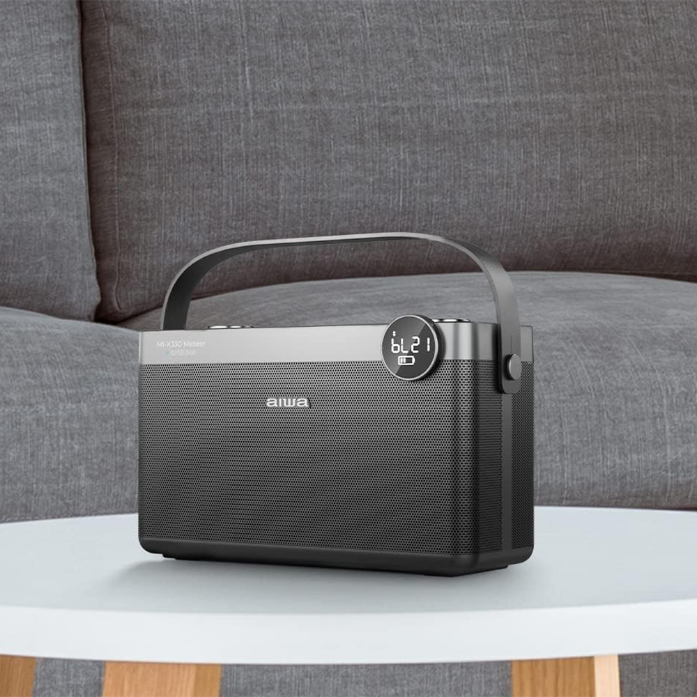 Aiwa Bluetooth Speaker with Powerful Bass, Portable Speaker, Type-C Charging, 10+ Hours Portable Play Time, 60W Speaker TWS Dual-Link Technology | MI-X330 Meteor (Black) : Amazon.in: Electronics