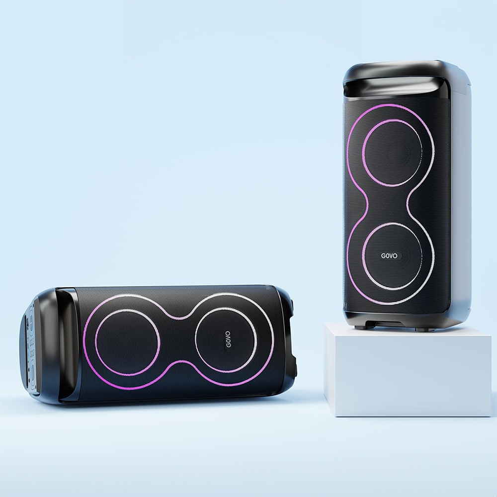 GOVO Newly Launched Goloud 900 l 200W Party Speaker with Wireless Mic, Up to 6 hrs Playtime, 2 - Mic Input, TWS Mode, Bluetooth v5.3, AUX Port, & USB Type-C Port (Premium Black) : Amazon.in: Electronics