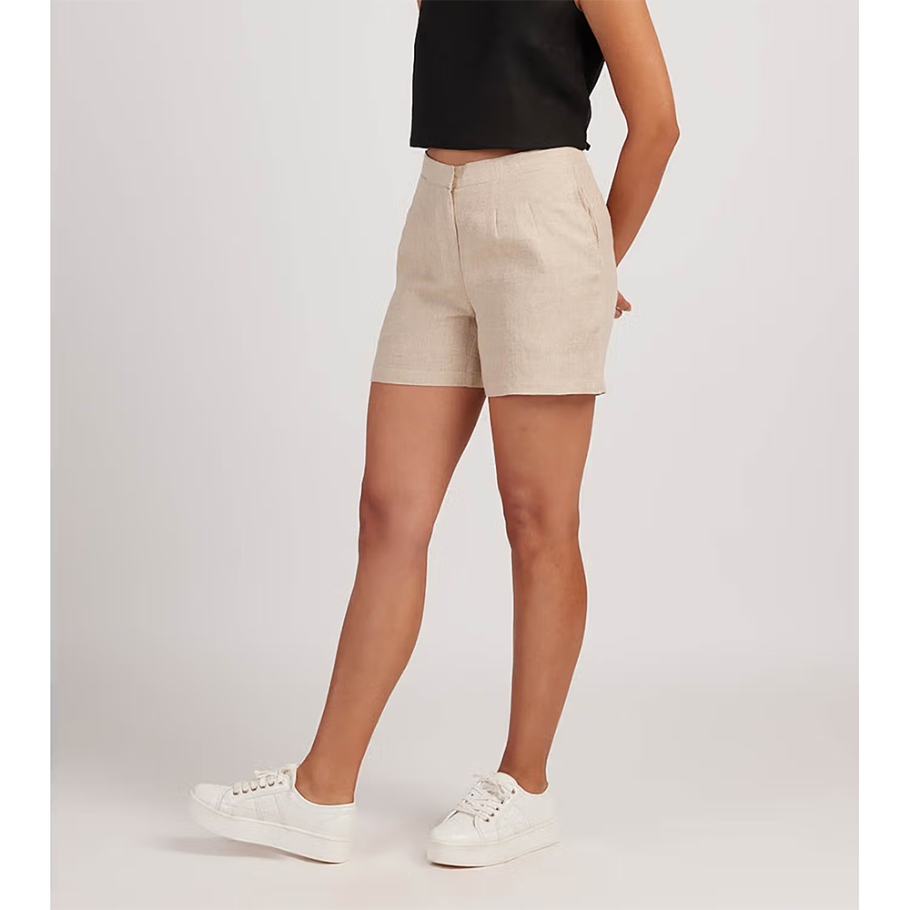 Creatures Of Habit Linen Tailored Shorts Ginger Beige