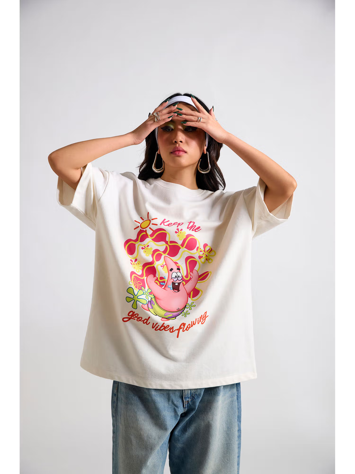 The Clothing Factory Keep The Good Vibes Flowing Oversized T-Shirt