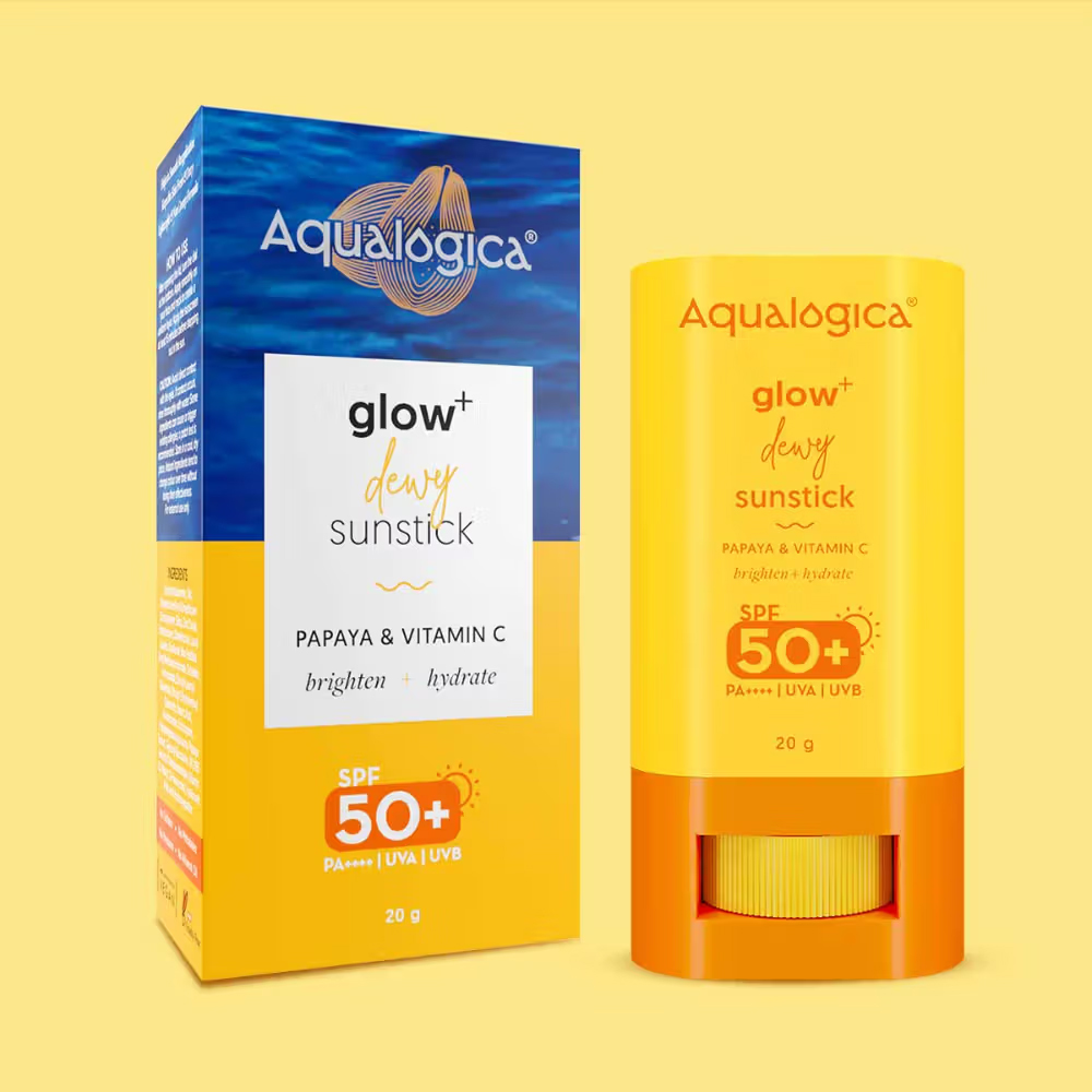 Aqualogica Glow+ Dewy Sunstick with SPF 50+ & PA++++ for Easy Reapplication & No White Cast Color