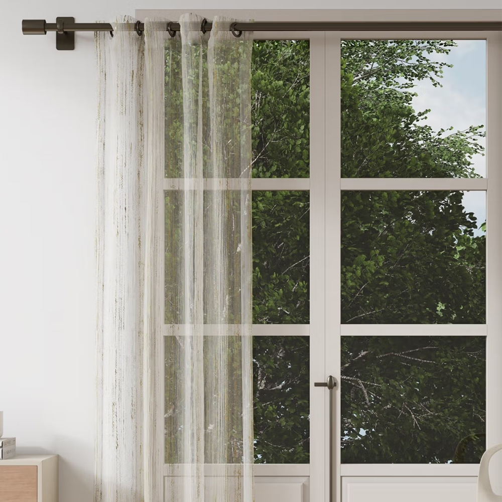 Ddecor Live Beautiful 1 Piece of Abstract Door Ready Made Curtain - White