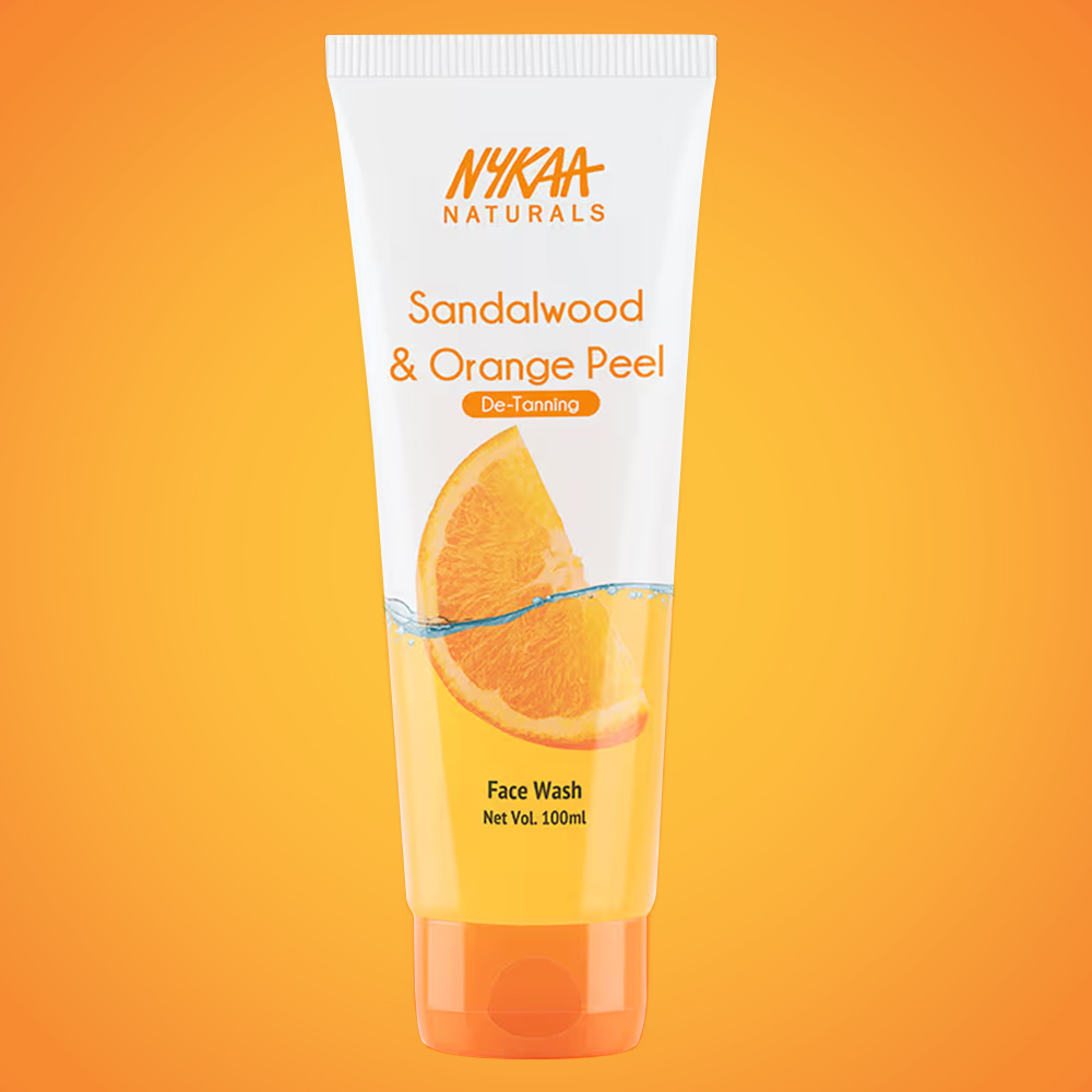 Nykaa Naturals Sandalwood & Orange Peel Face Wash for Tan Removal