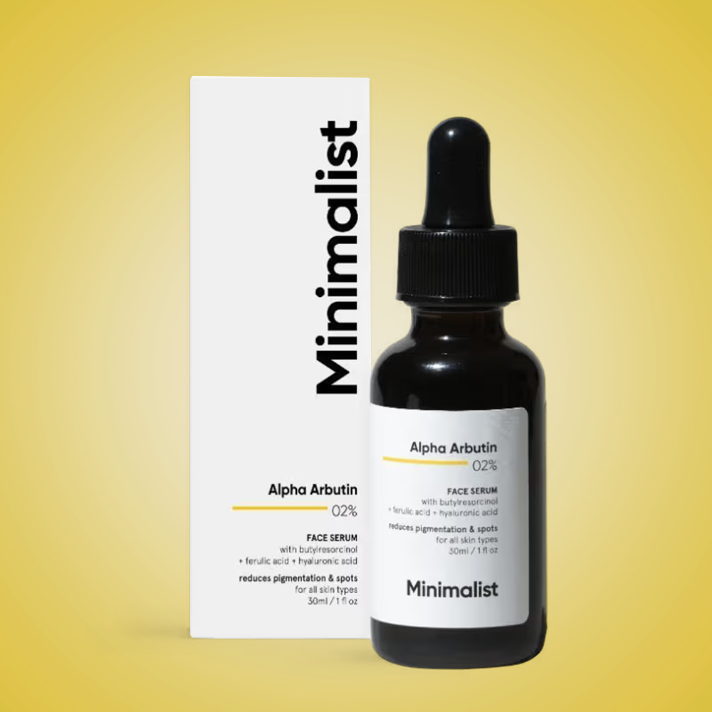 Minimalist 2% Alpha Arbutin Face Serum With Butylresorcinol & Ferulic Acid For Hyperpigmentation