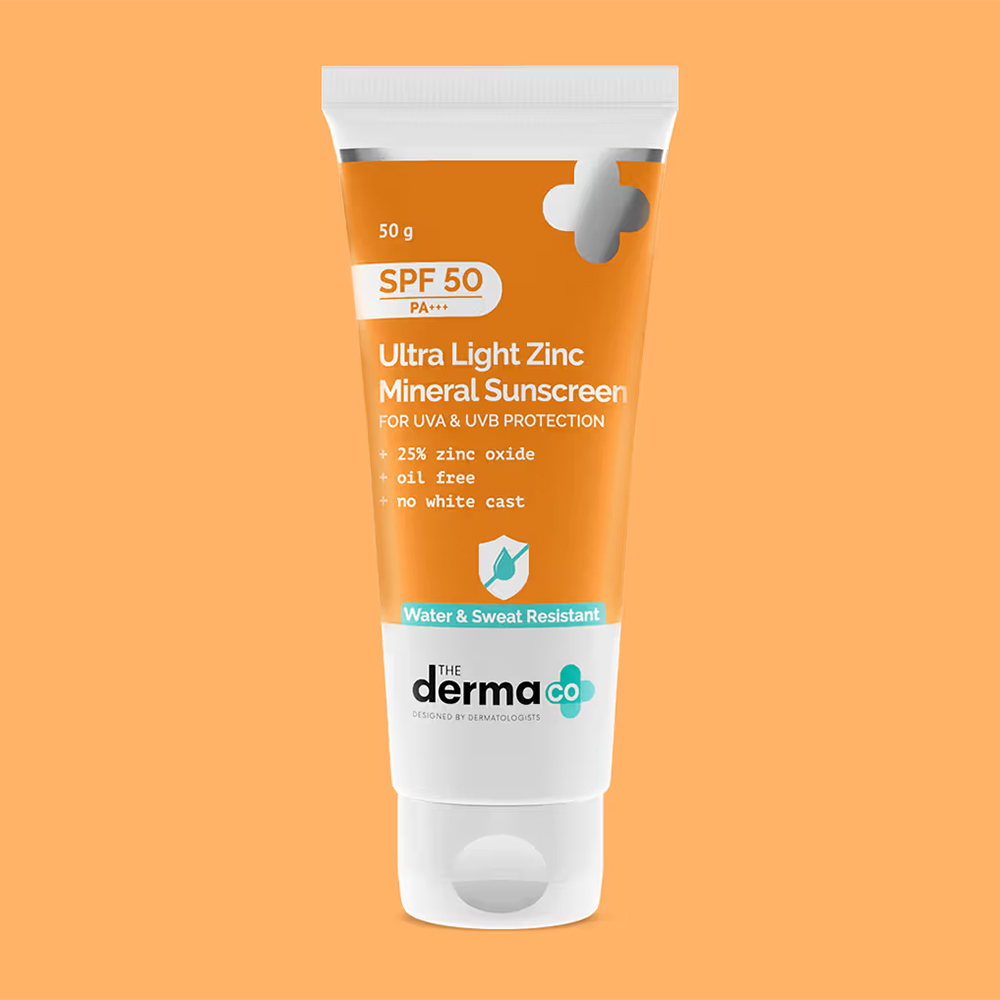 The Derma Co Ultra Light Zinc Mineral Sunscreen With SPF 50 PA+++
