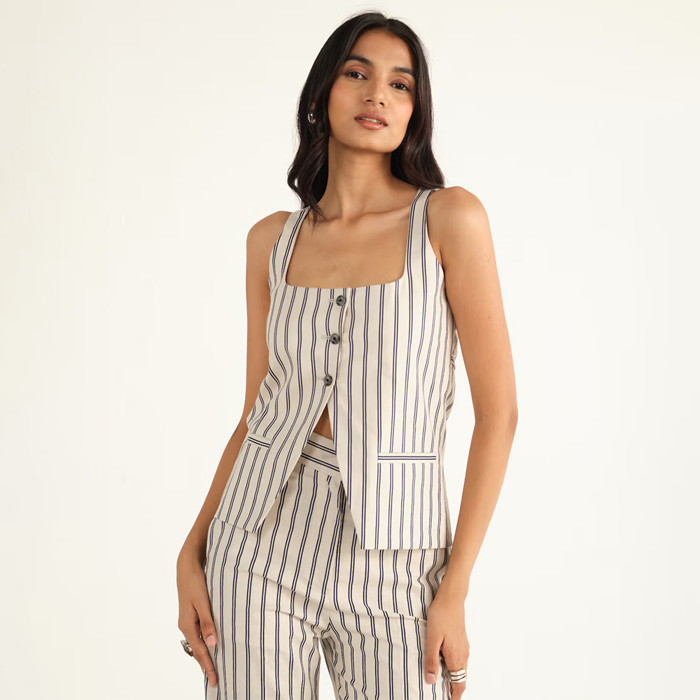 Shop Staple Linen Striped Waistcoat