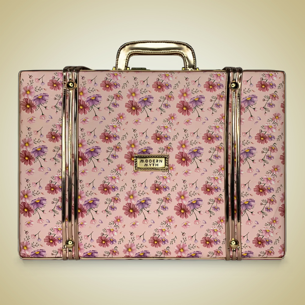 Modern Myth Floral Printed & Rosegold Trunk cum Luggage Bag