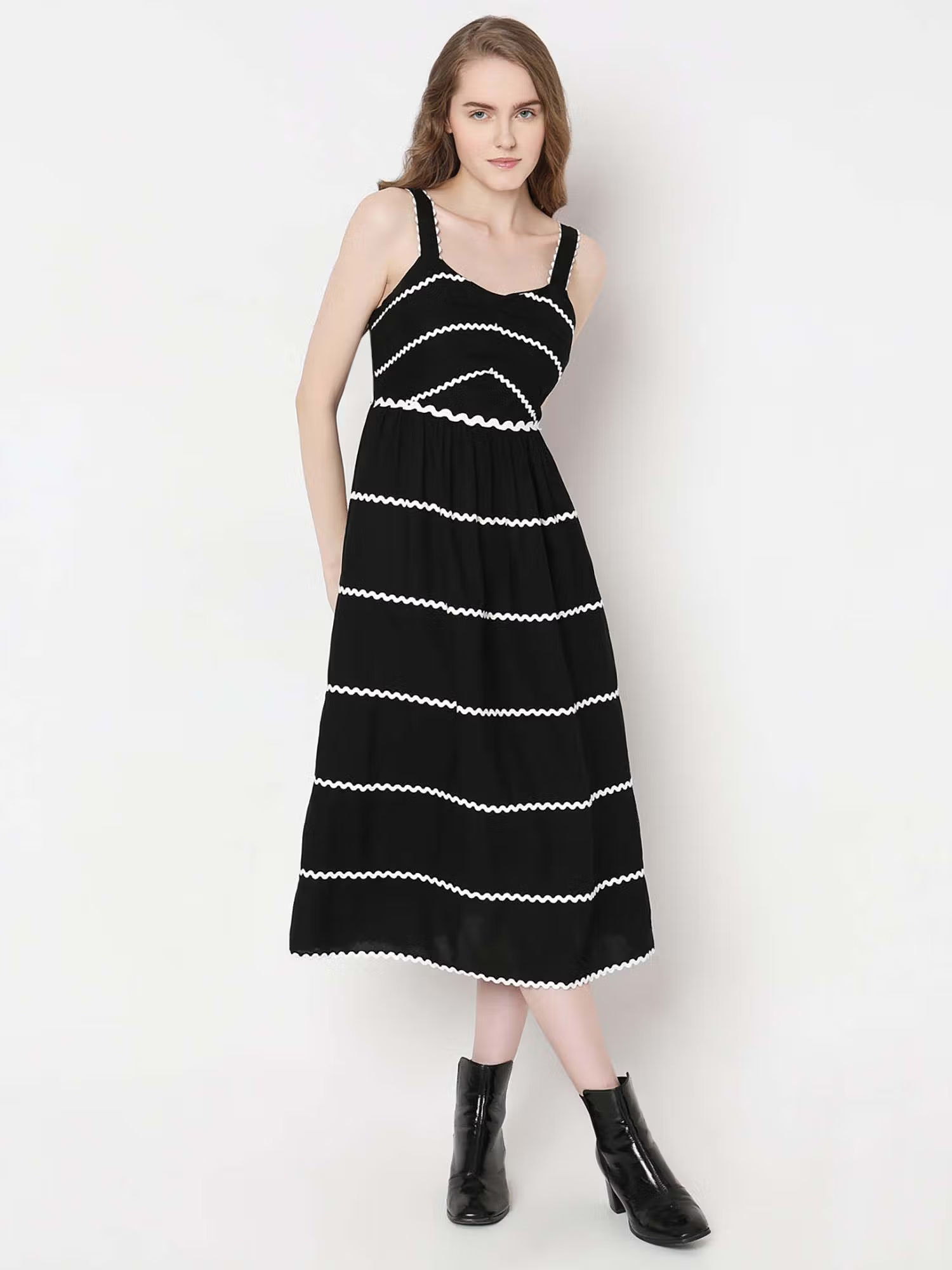 VERO MODA Black Midi Dress (L)