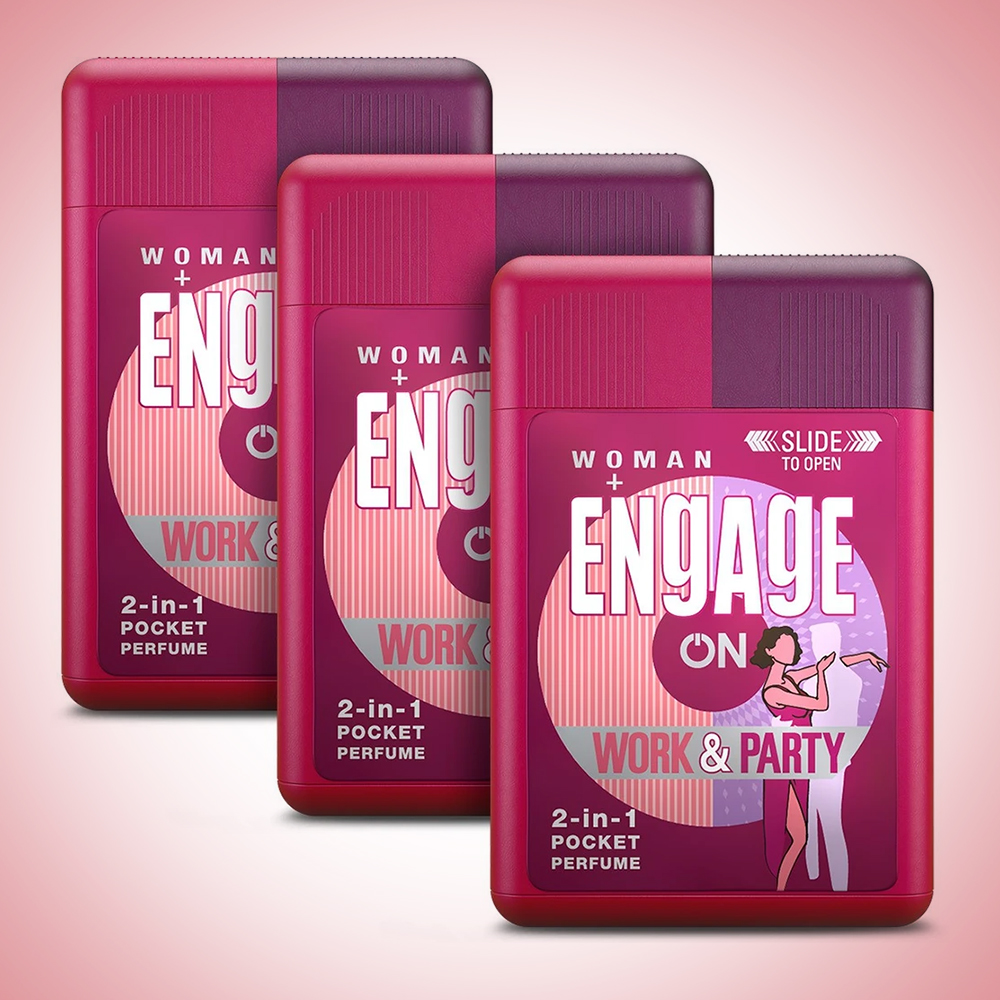 Engage on 2-In-1 Pocket Perfume for Women Work & Party