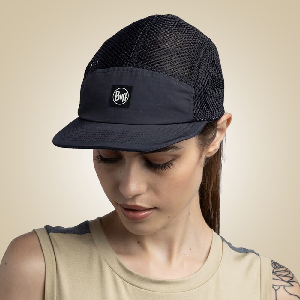 Buff Unisex Black 5 Panel Air Cap
