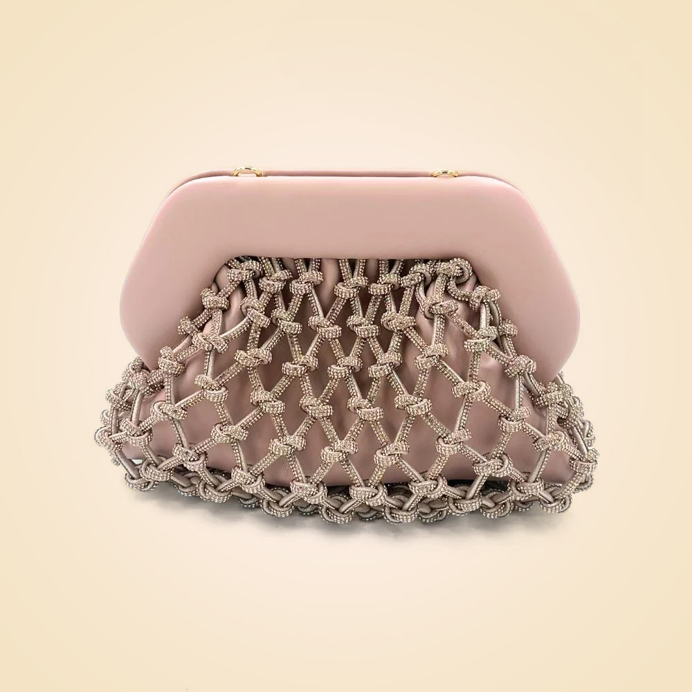 Themoire Tia Knots Strass Dahlia Rose Bag