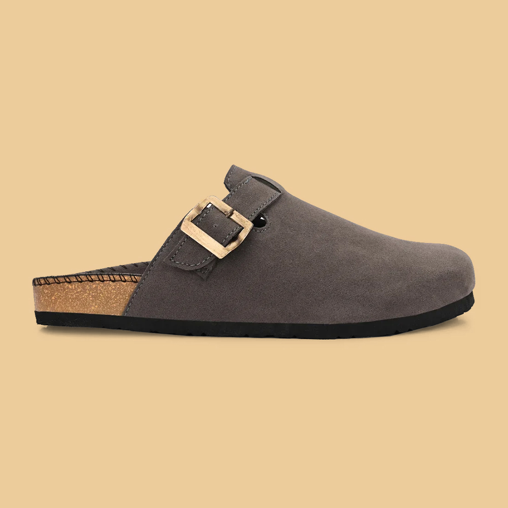Vellinto SPHINX Comfortable Suede Slip-On Clog/Mules Buckle and Arch Support