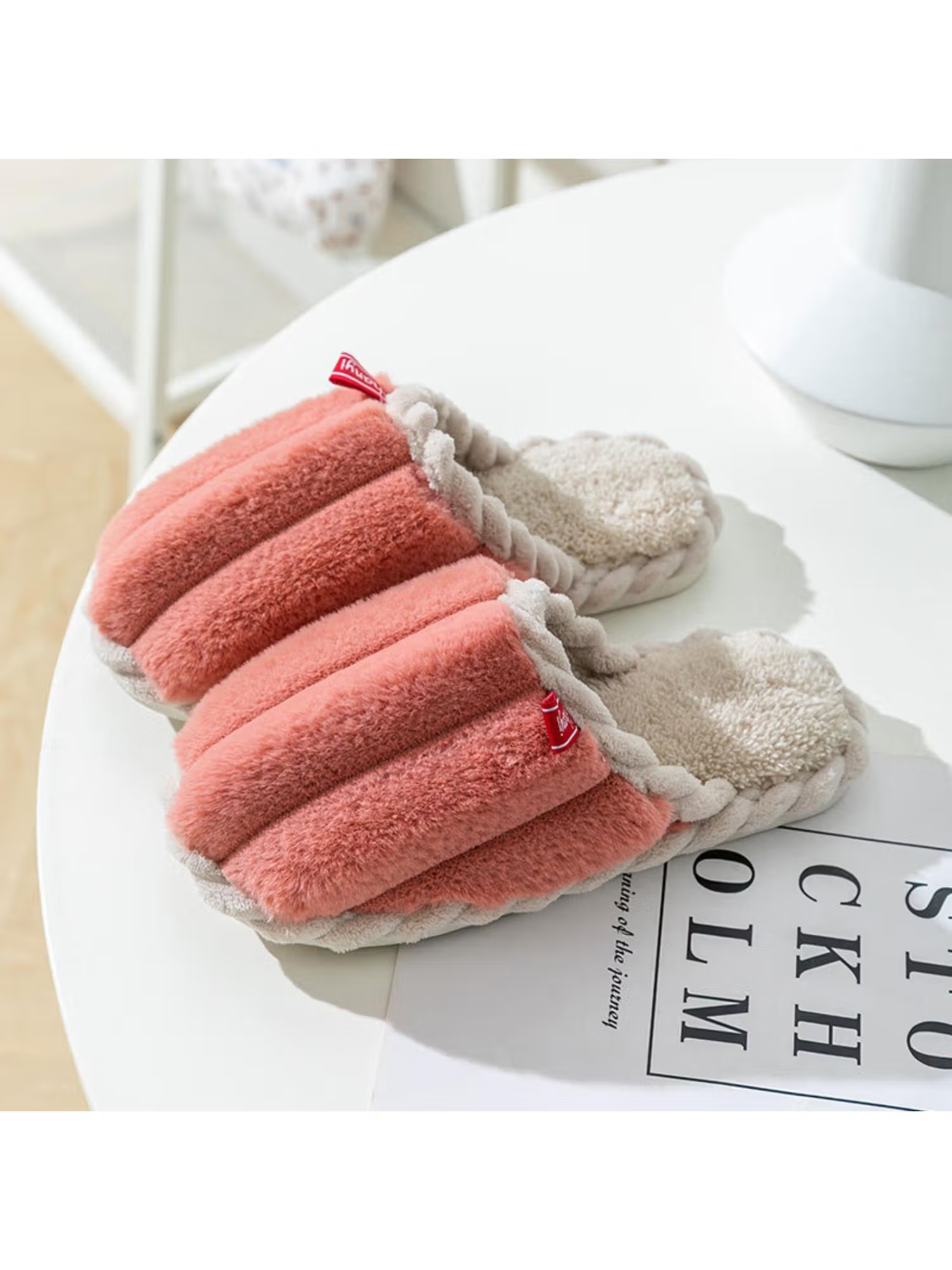 Drunken Room Slippers for Women-Coral