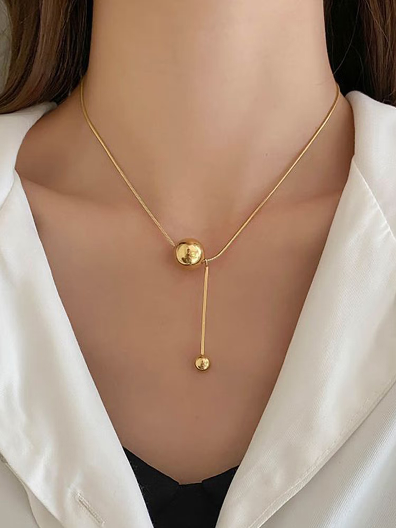 Designs & You Gold-Plated Anti Tarnish Spherical Pendant Necklace