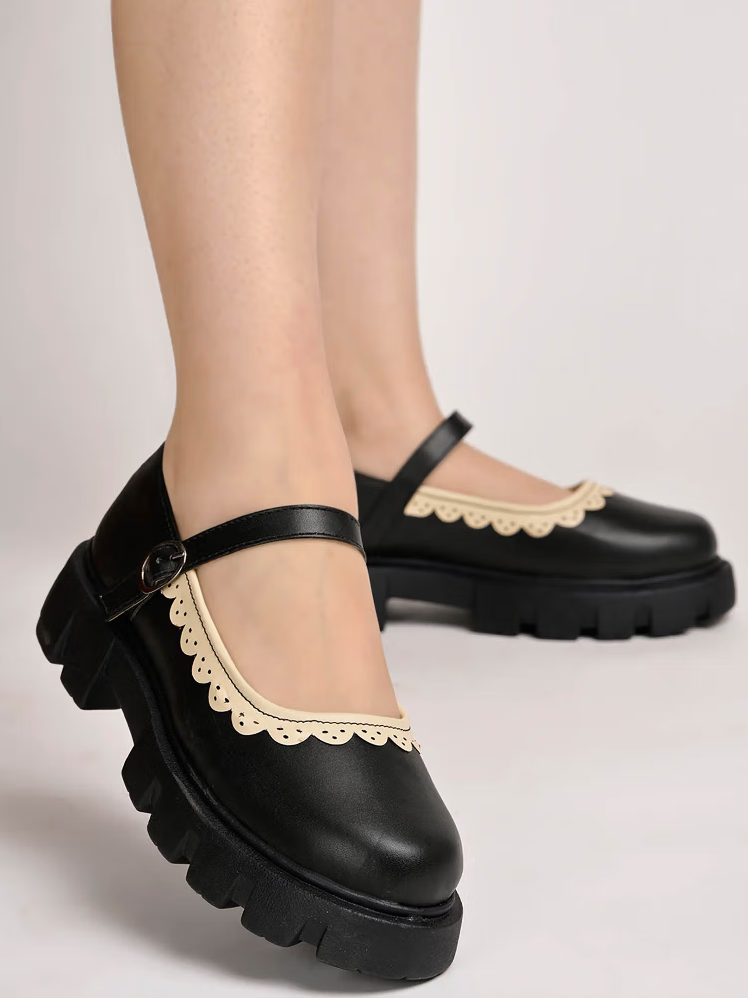Girls Round Toe Black Mary Janes Ballerinas