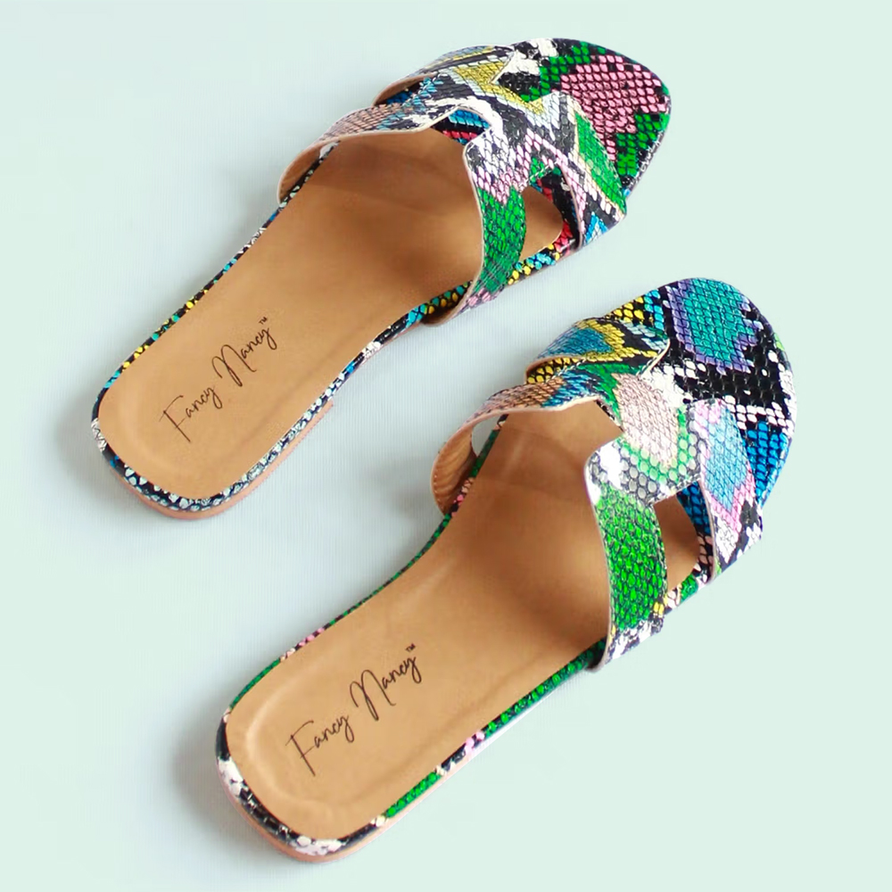 Dapper Feet H Flats Snake Print