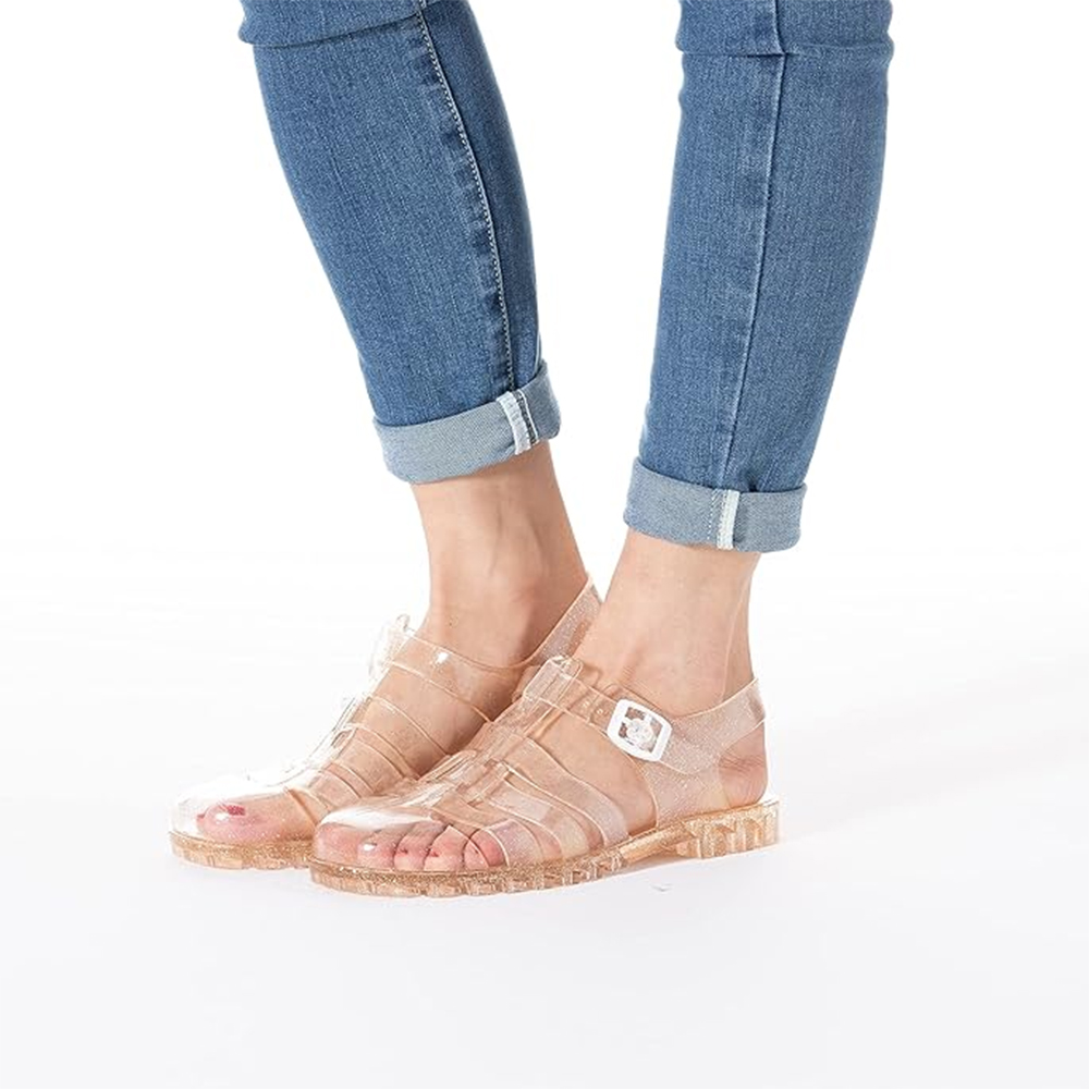 Yehopere Women's Jelly Sandals T-Strap Slingback Flats