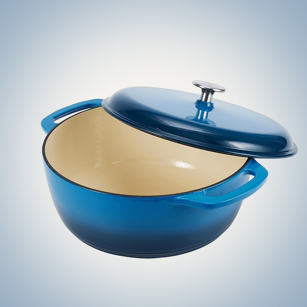 Amazon Basics Enameled Heavy Duty Cast Iron Dutch Oven / Cooking Pan with Lid