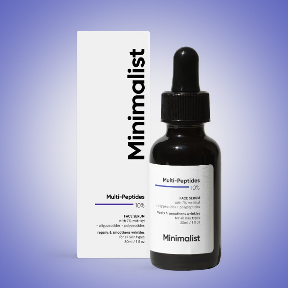 Minimalist 10% Multi Peptide Face Serum For Anti Aging & Collagen Boost With Bio-Placenta