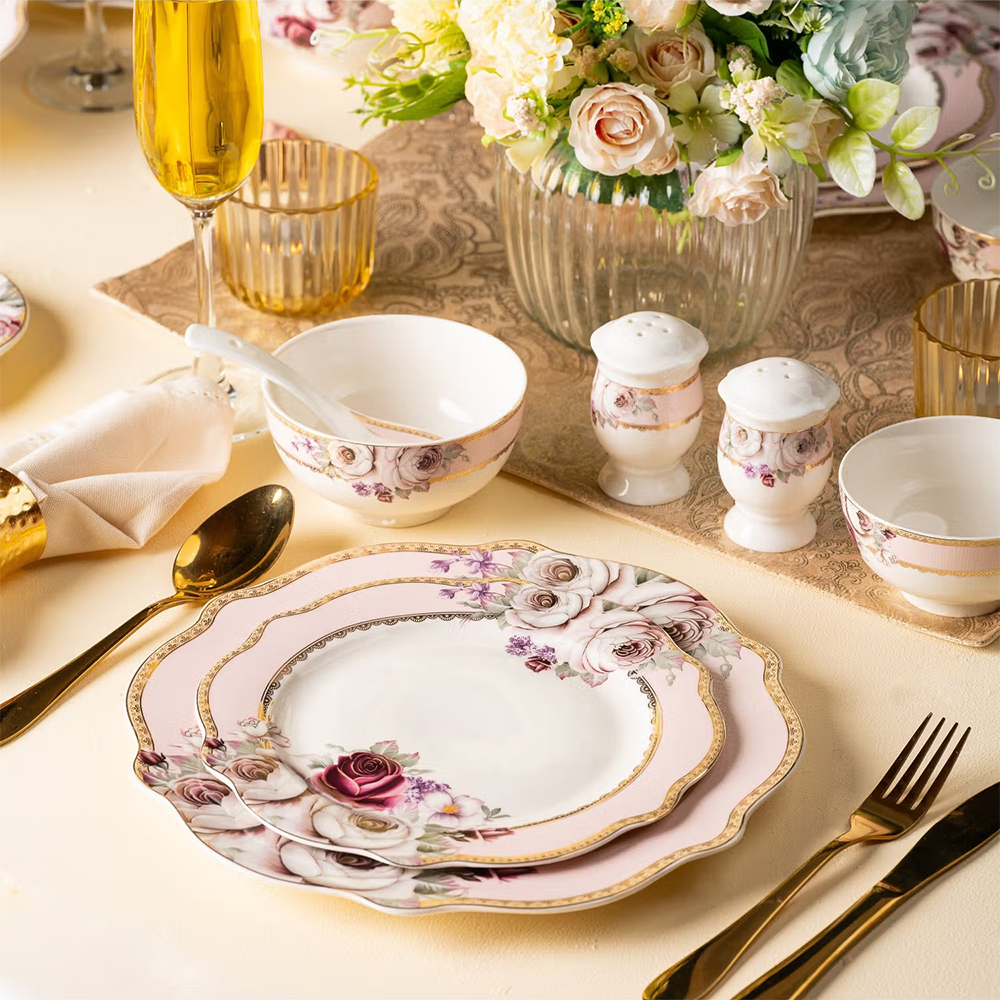 Vigneto Pink Garden Dinner (Set of 51)