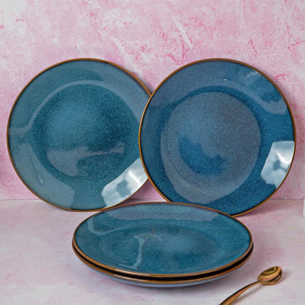Tarangini Handmade Dinner Plate (Blue) - Set of Four