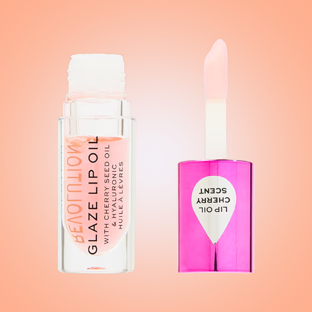 Makeup Revolution Glaze Lip Oil Intense Nourishment With Hyaluronic Acid Vitamin E - Glam Pink