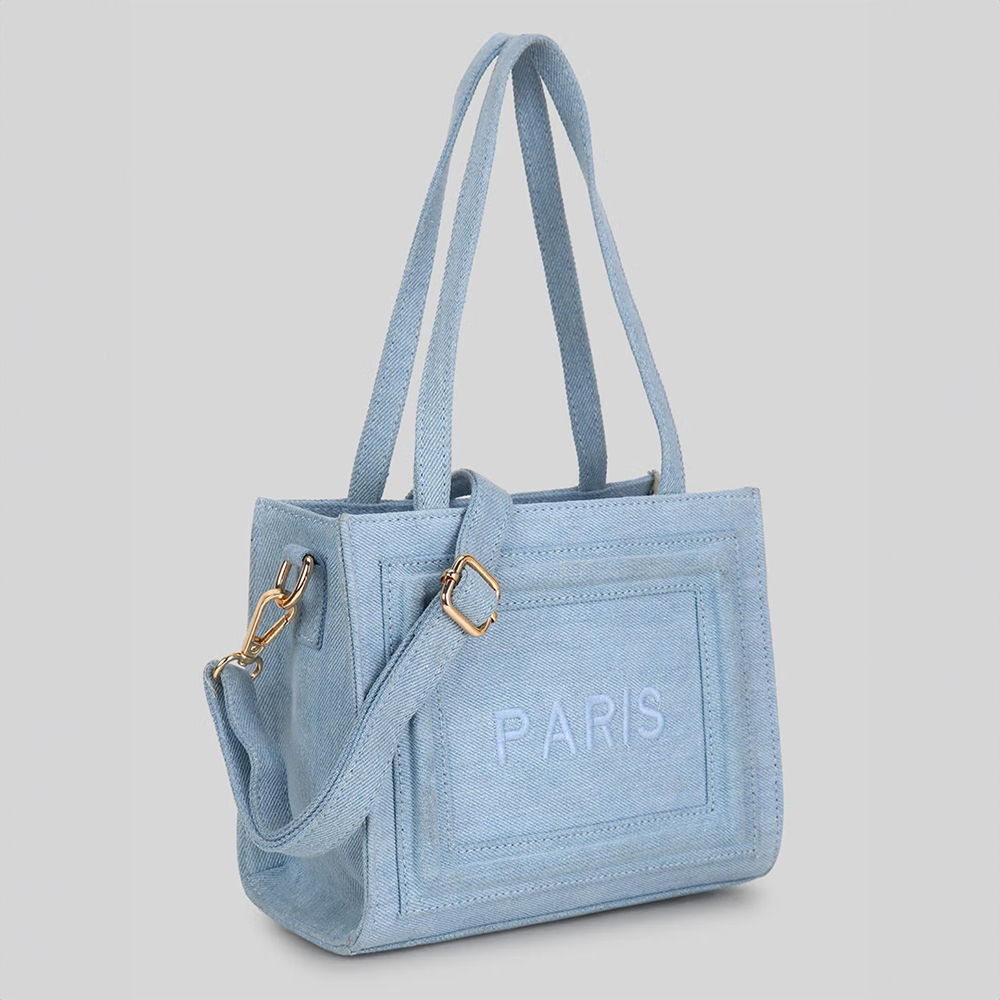 Yelloe Blue Denim Handbag