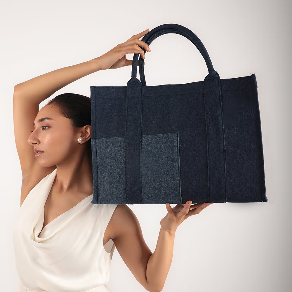 Earth Bags Azure Box Tote Bag Denim