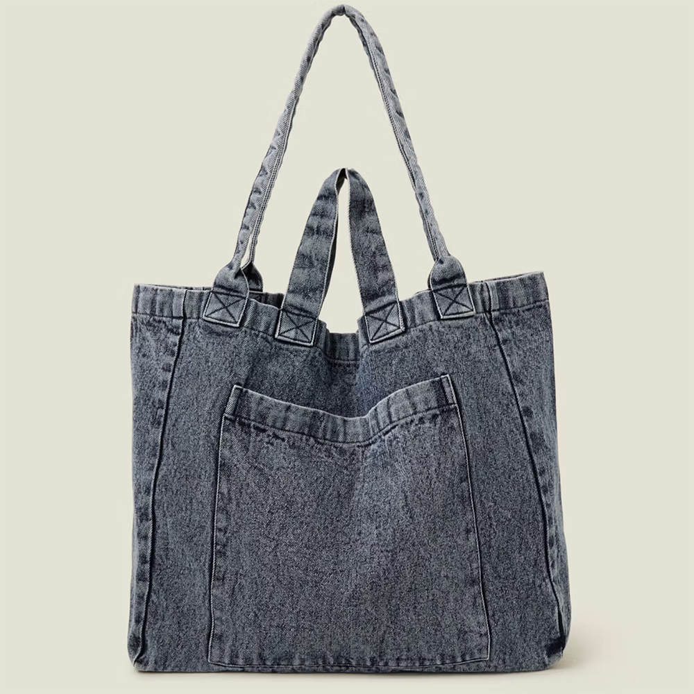 Accessorize London Women's Blue Washed Denim Tote Bag Blue