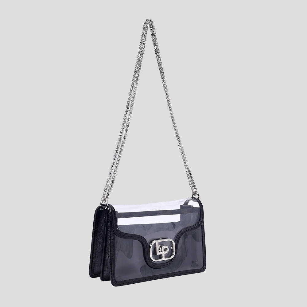 Lino Perros Voyage Crystal-Clear Black Shoulder Bag