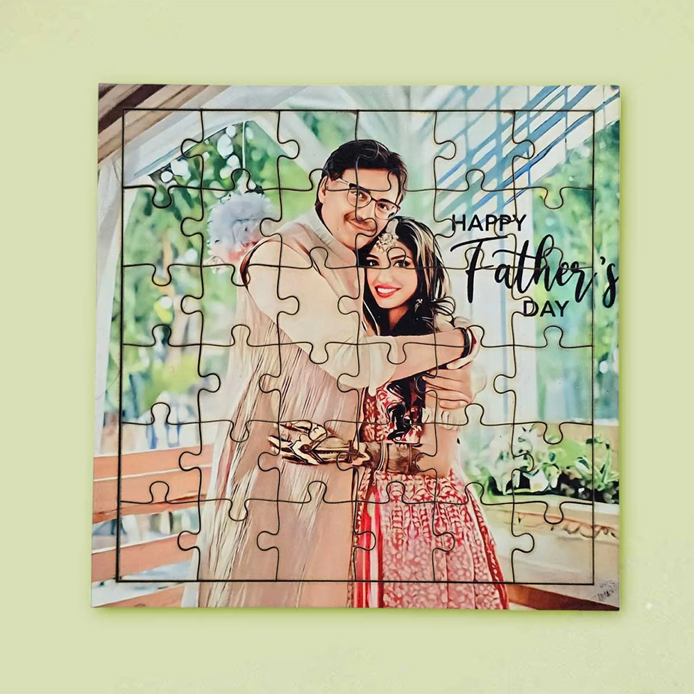 Photo Personalized "Happy Father's Day" MDF Wood Puzzle