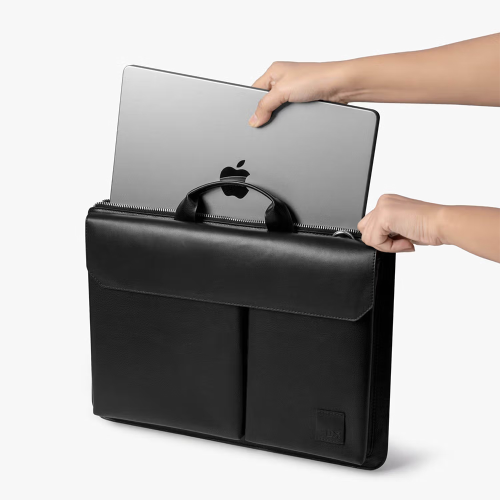 Black Urban Tech Laptop Briefcase Bag - Medium