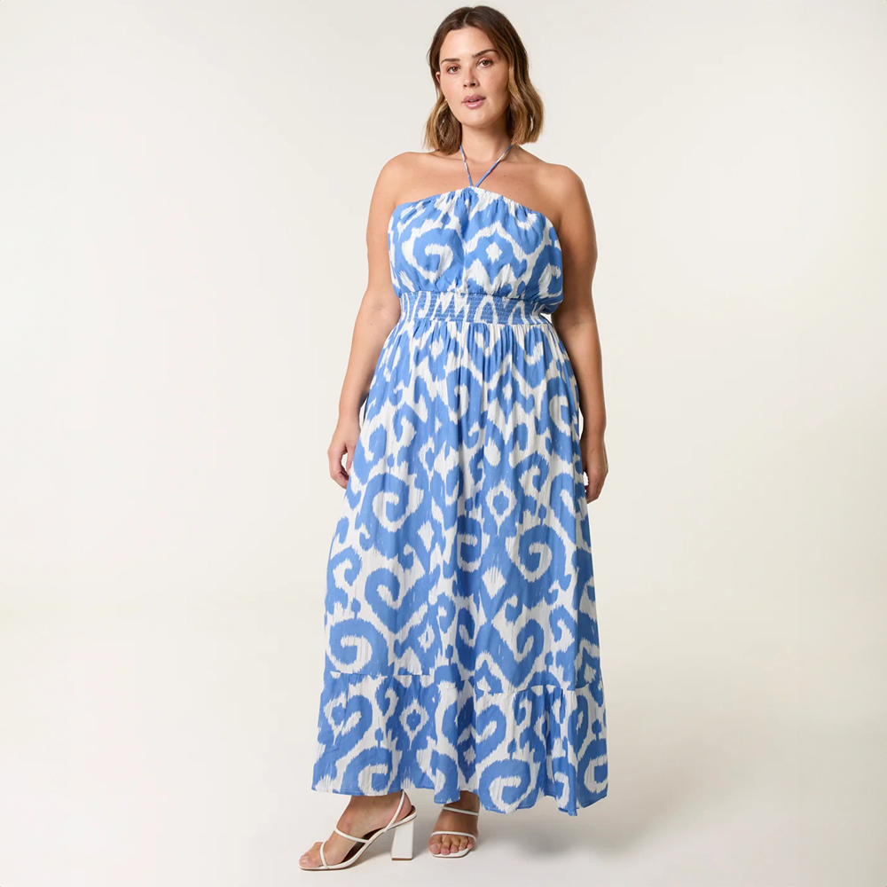 Coastal Muse Halter Maxi Dress