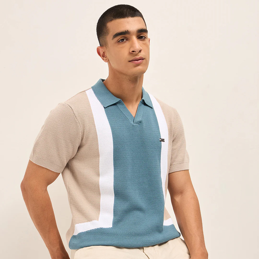 ZENITH Multi-Color Colorblock Polo T-Shirt