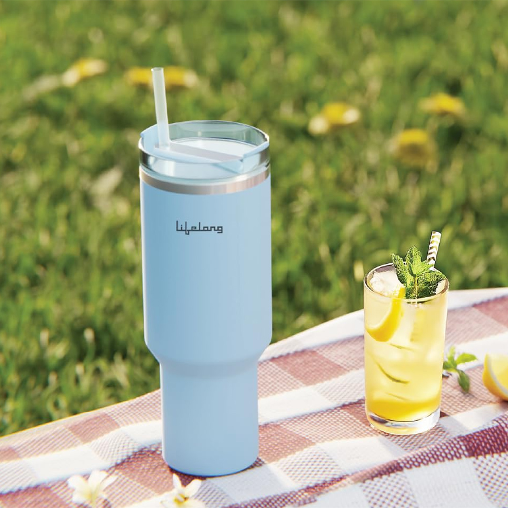 Lifelong Double-Walled Vacuum Insulated Tumbler with Lid & Straw