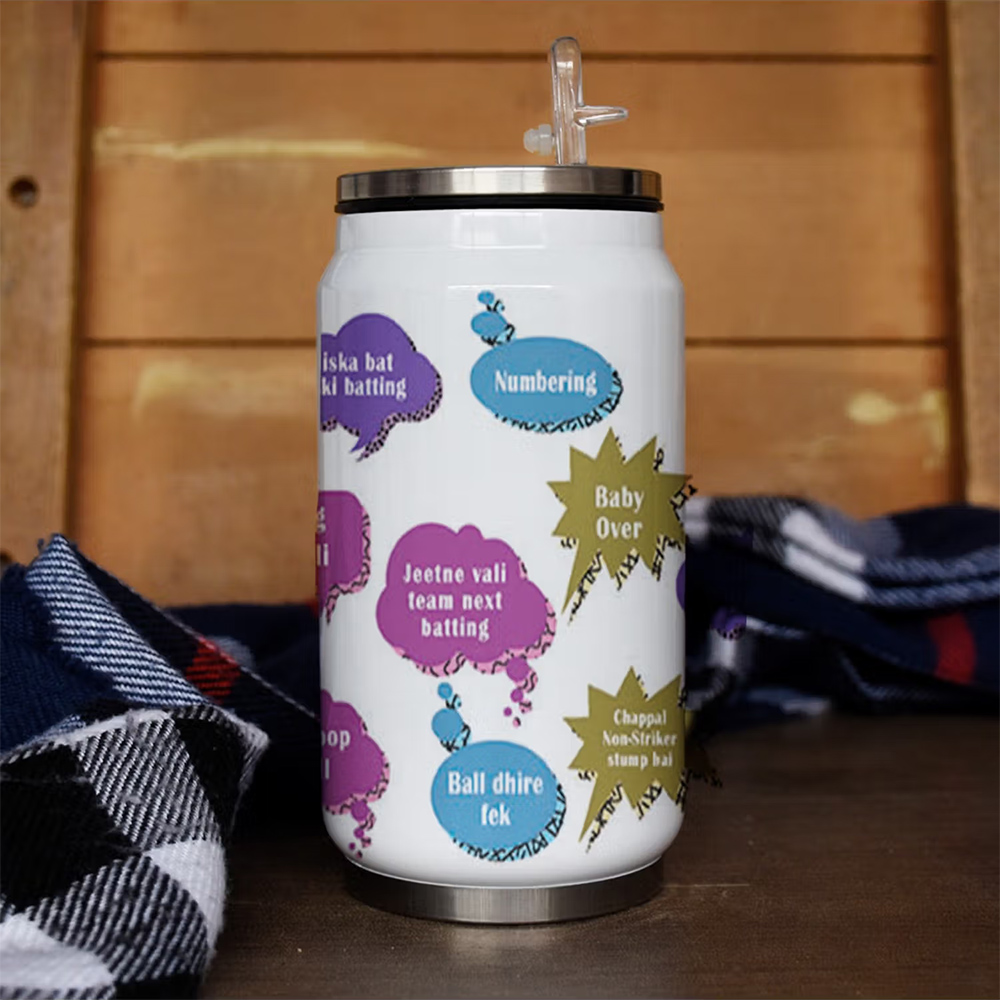 Indigifts Coffee Tumbler With Lid & Straw Insulated Steel Sipper Can